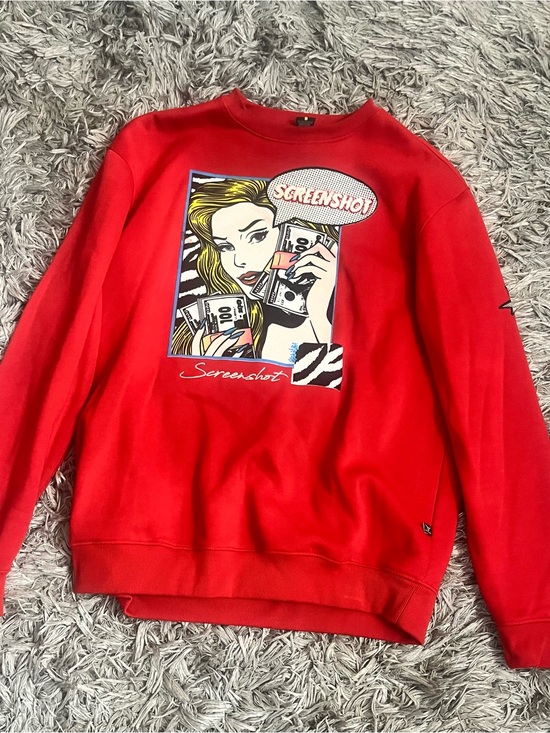 Screenshot Other - Screenshot Men’s Red Graphic Crewneck Sweatshirt Size 2XL